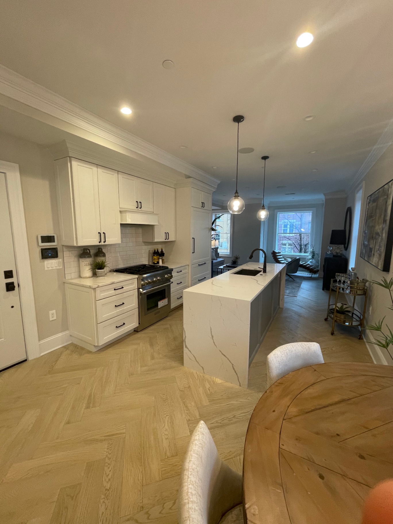 Herringbone Floor Kitchen